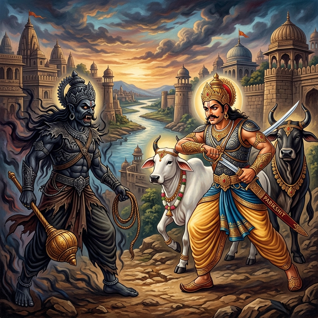 राजा परीक्षित द्वारा गाय-बैल की रक्षा