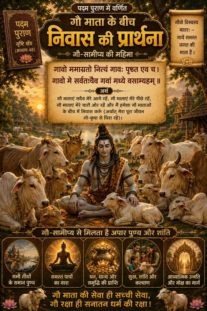 गौ-सामीप्य की महिमा (पद्म पुराण)