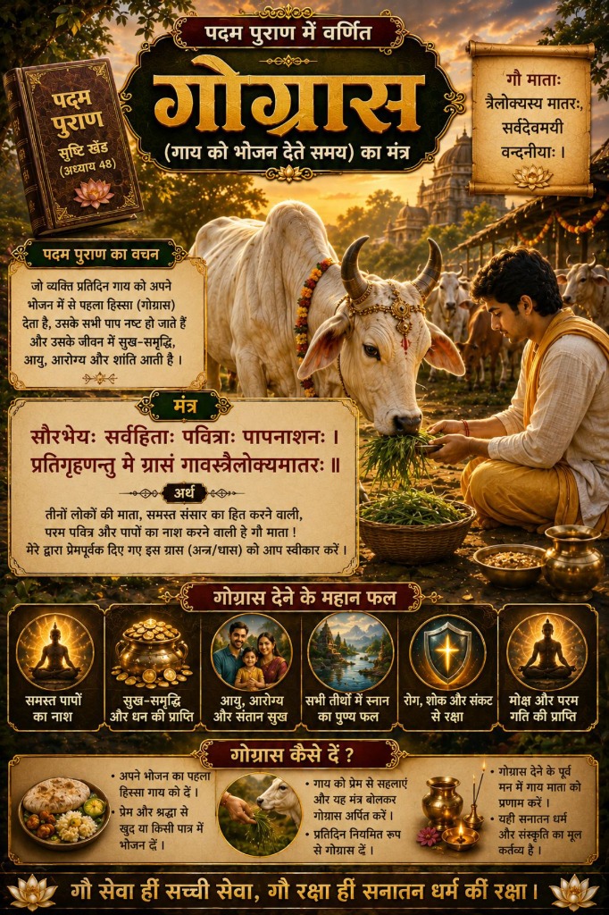 गोग्रास मंत्र प्रमाण (पद्म पुराण)