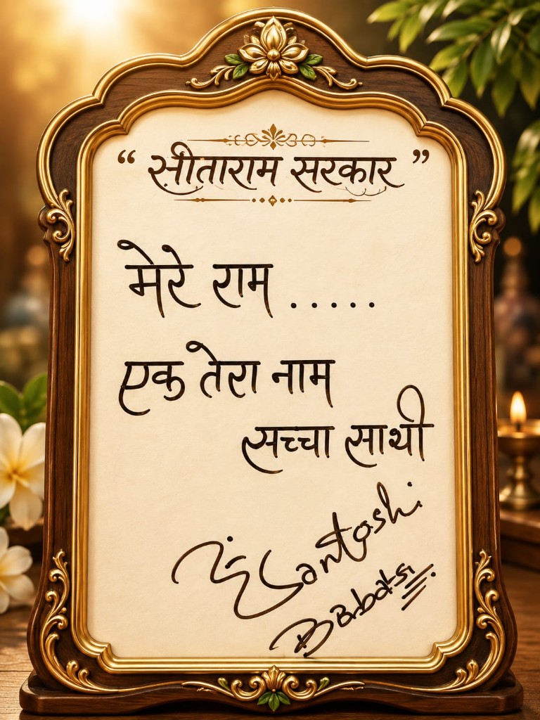 Divine message from Shree Jagatguru Santoshi Ji Maharaj — Sitaram Sarkar